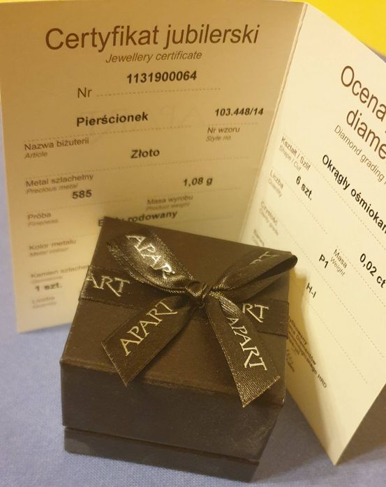 Pierścionek zaręczynowy/prezentowy tanzanit i diamenty Apart