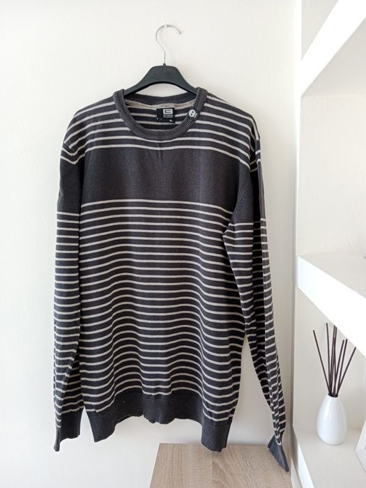 Szary sweter męski w paski Cropp xl