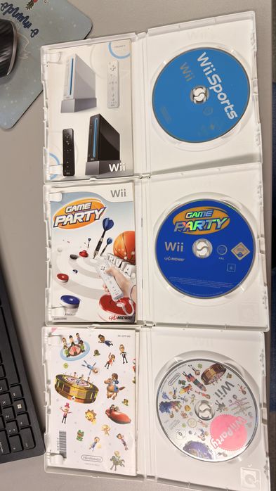 Lote 3 Jogos Nintendo Wii (Wii Party, Wii Sports, Game Party) – Completos com Manual