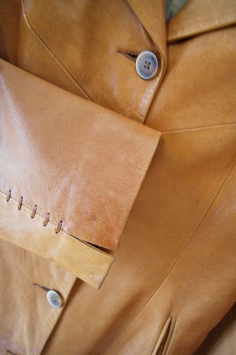 Płaszcz 100% skóra Camel Marbet jak nowy S 36