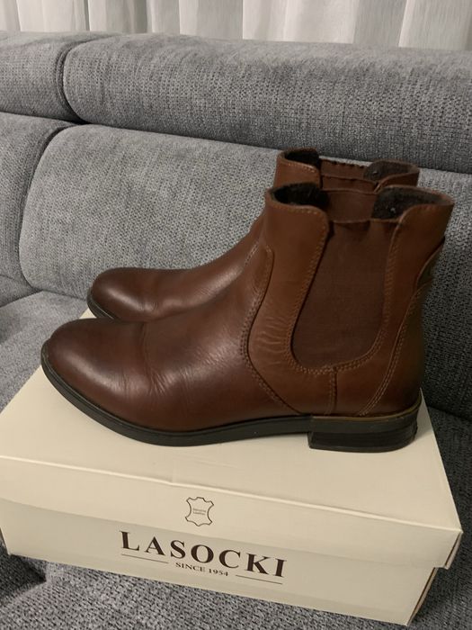 Botki skórzane damskie 38