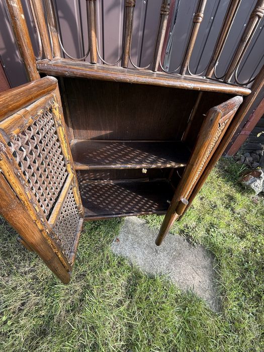 Szafka/Regał Rattan Bambus Vintage Arched Curio Boho