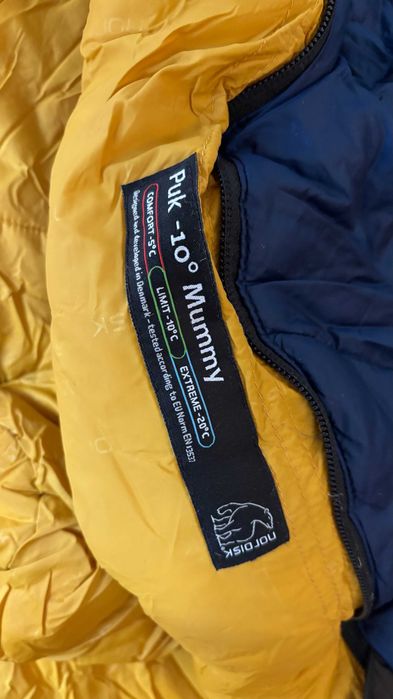Saco-cama Nordisk Puk Mummy -10C M amarelo azul marinho azul