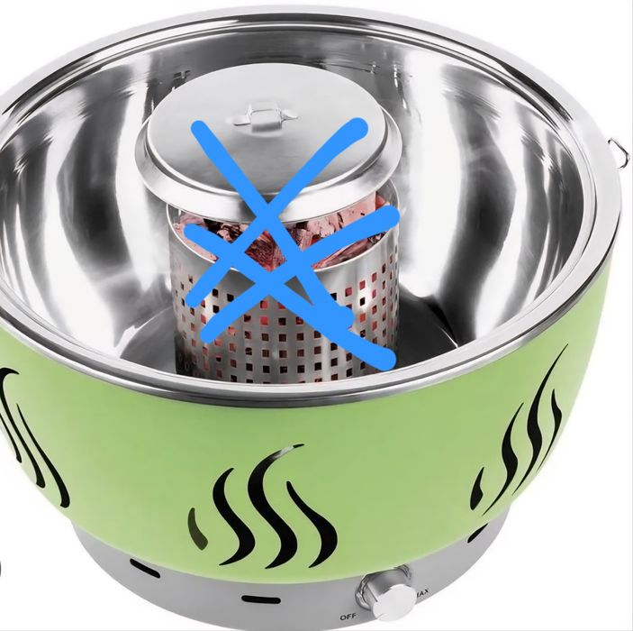 Grill bezdymny z torbą duży węglowy