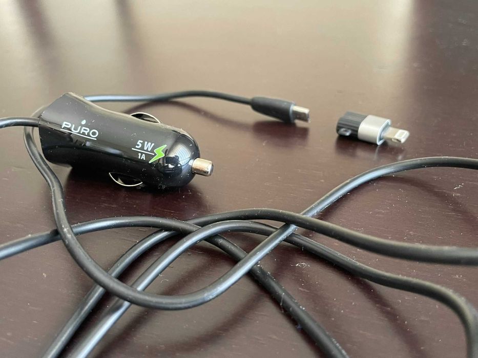 Carregador isqueiro micro-USB + adaptador Lightning