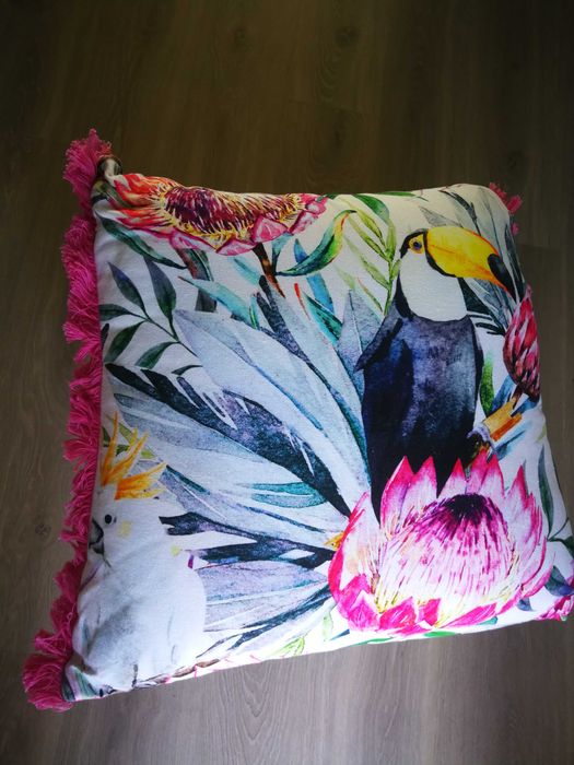 Almofada rosa com estampado