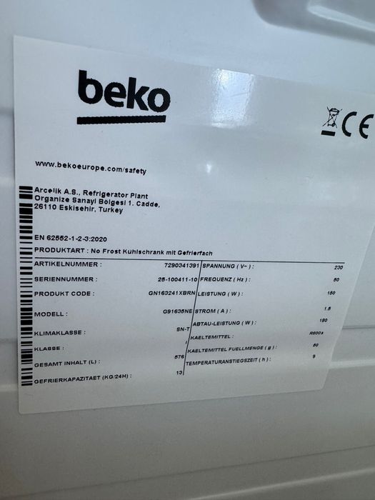 Frigorífico Americano BEKO GN163242XBN (No Frost - 179 cm - 576 L - Inox)