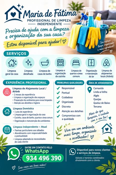 Serviço de limpeza em Apartamentos e Casas