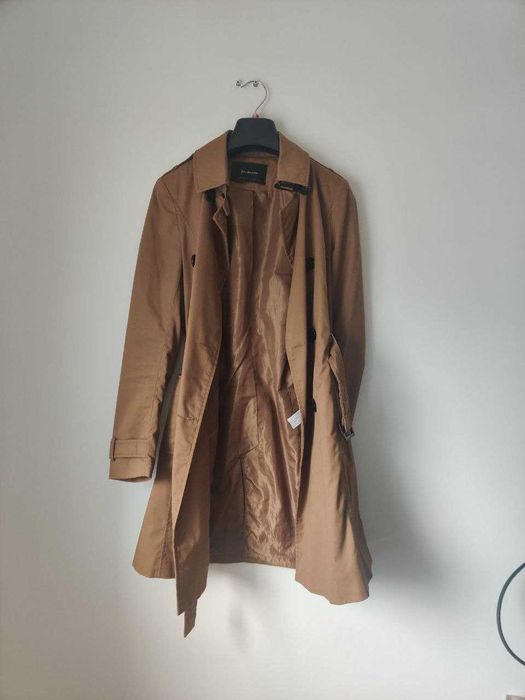 Trencz / płaszcz wiosenny Stradivarius camel | XS | pasek | klasyczny