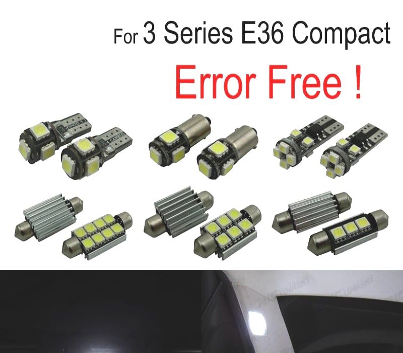 KIT COMPLETO 16 LAMPADAS LED INTERIOR BMW SERIE 3 E36 HATCHBACK COMPACTO 316G 316I 318TDS 318TI 323TI 94-00