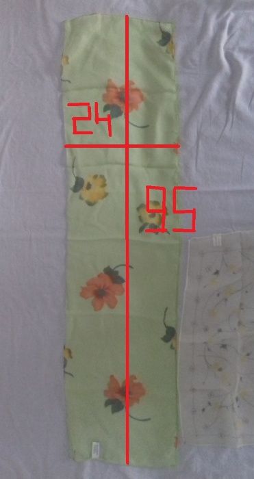 Chusta/szal 95 cm x 24 cm + chusteczka 44 cm x 45 cm -NOWE