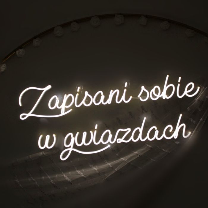 Weselny Neon LED „Zapisani sobie w gwiazdach” - 110×45 cm