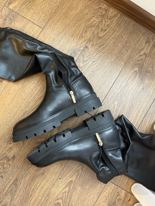 Шкіряні чоботи Tommy Hilfiger Monochromatic Over The Knee Boot