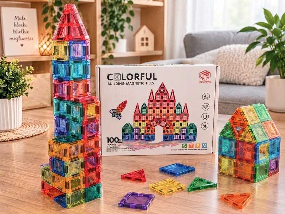 Klocki Magnetyczne 100 el. KREATYWNE