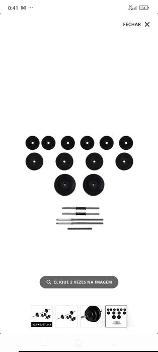 Barra + halteres total 30kg