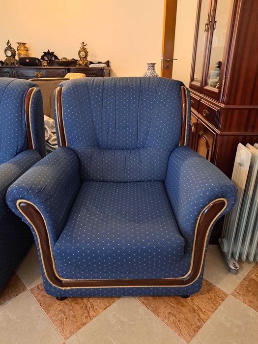 Sofás de sala de estar azuis