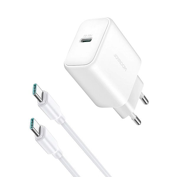 Ładowarka Joyroom JR-TCF24 sieciowa USB-C PD 30W QC SFC - biała + kabe