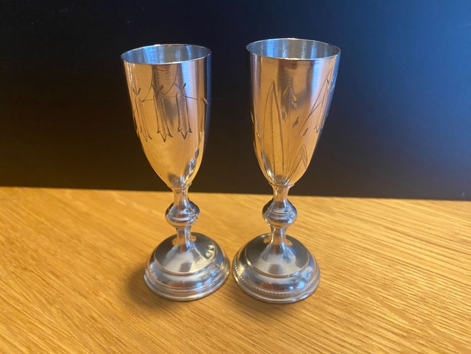 Kieliszki SREBRNE Art Deco lata 20-te XX w.