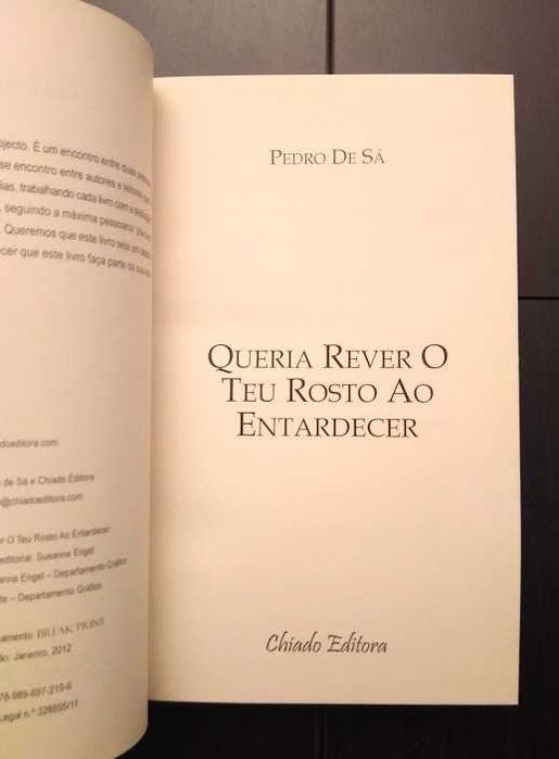Pedro de Sá - Queria rever o teu rosto ao entardecer