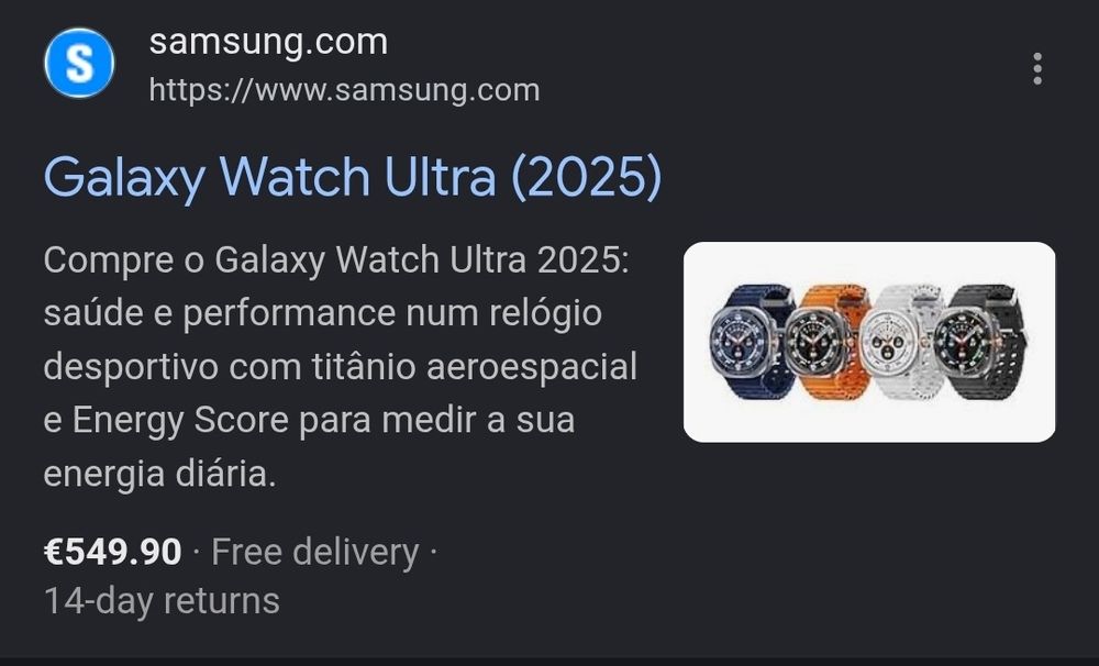 Samsung Galaxy Watch Ultra 2025 64GB LTE, 4 44mm. Troca/retoma. Fatura, garantia