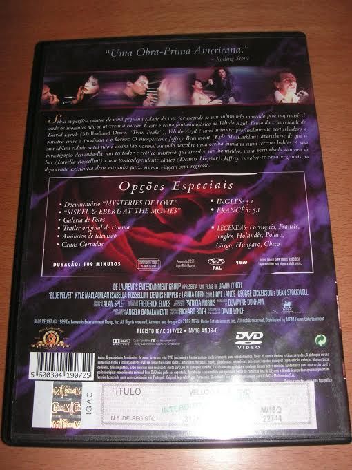 DVD Veludo Azul