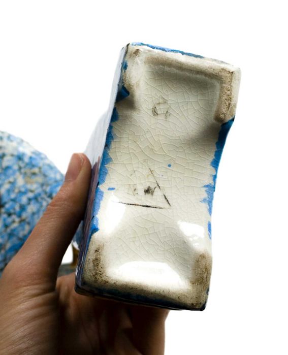 Relógio Art Deco cerâmica azul Majolique | século XX