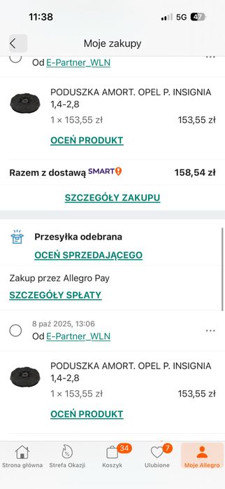 Poduszka amortyzatora przód opel insignia