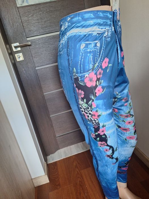 Damskie leginsy ala jeans XL