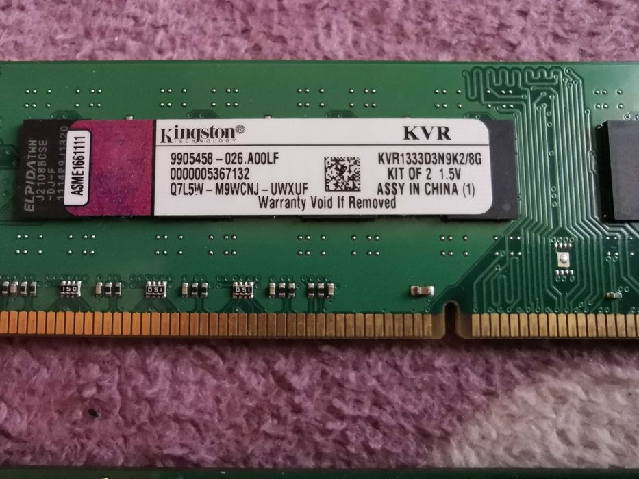 Pamięć RAM Kingston 4GB DDR3 1333MHz KVR1333D3N9K2/8G niski profil