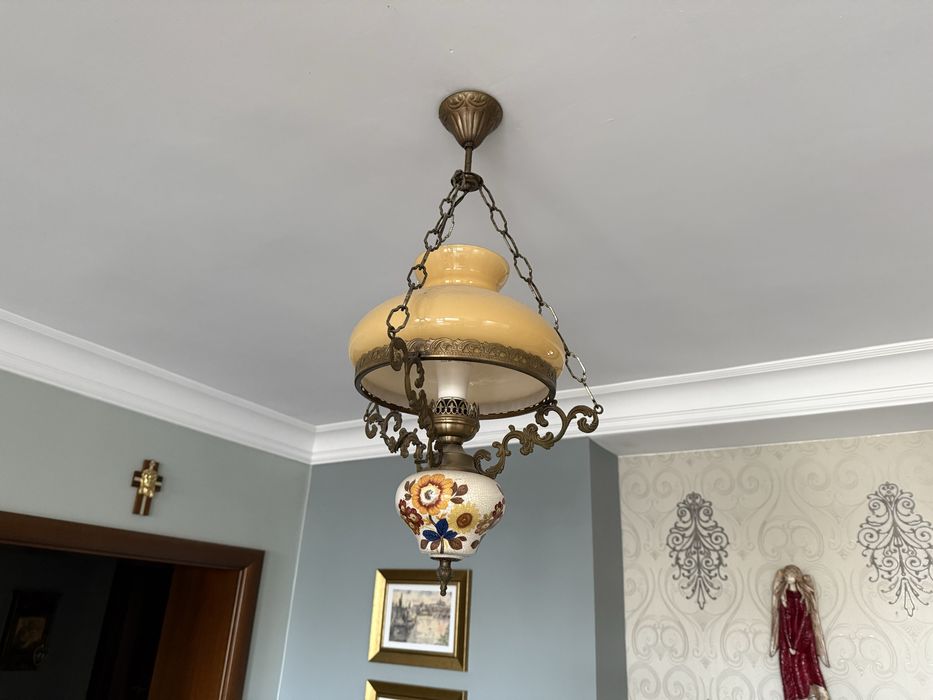 Sprzedam lampę mosiądz i ceramika