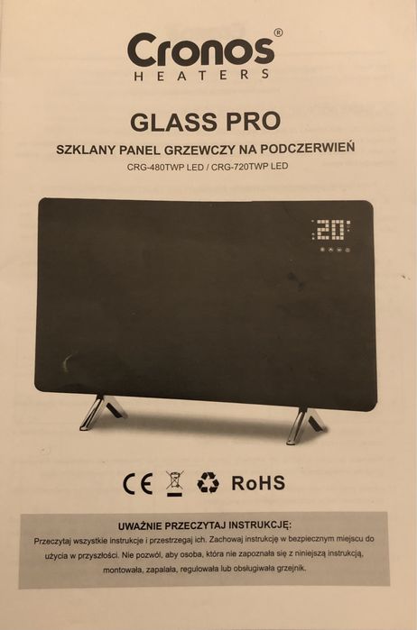 Podgrzewacz Szklany panel grzewczy na podczerwień