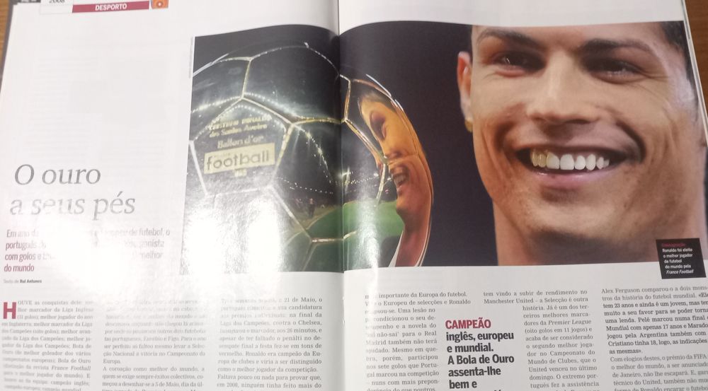 Cristiano Ronaldo 2008 recordista em revista
