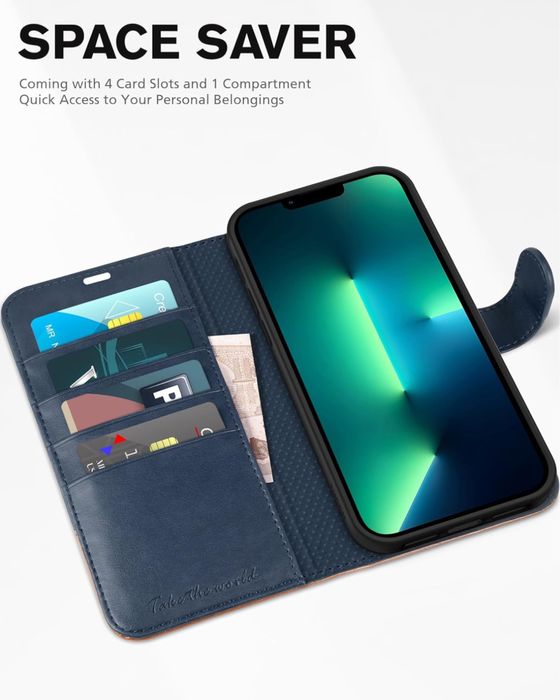 TUCCH Etui / Case do iPhone 13 Pro Max z kieszeniami na karty
