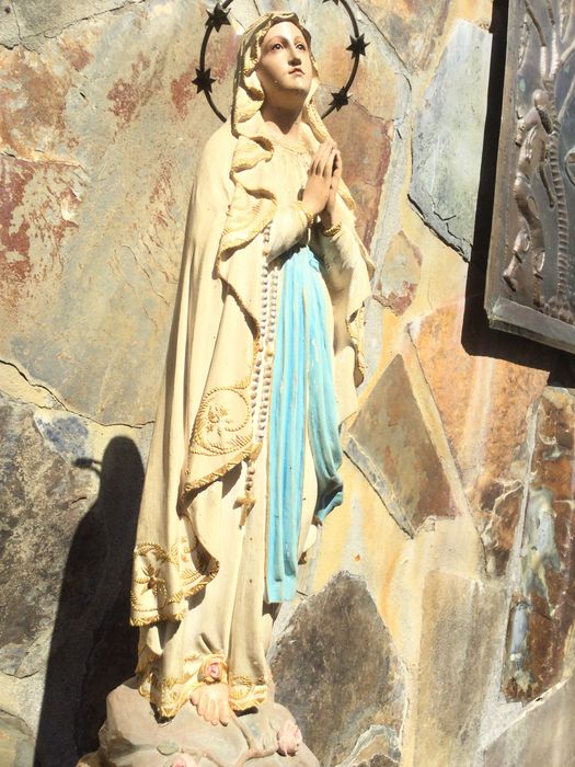 Nossa Senhora em madeira séc XIX olhos de vidro 51 cm Arte Sácra