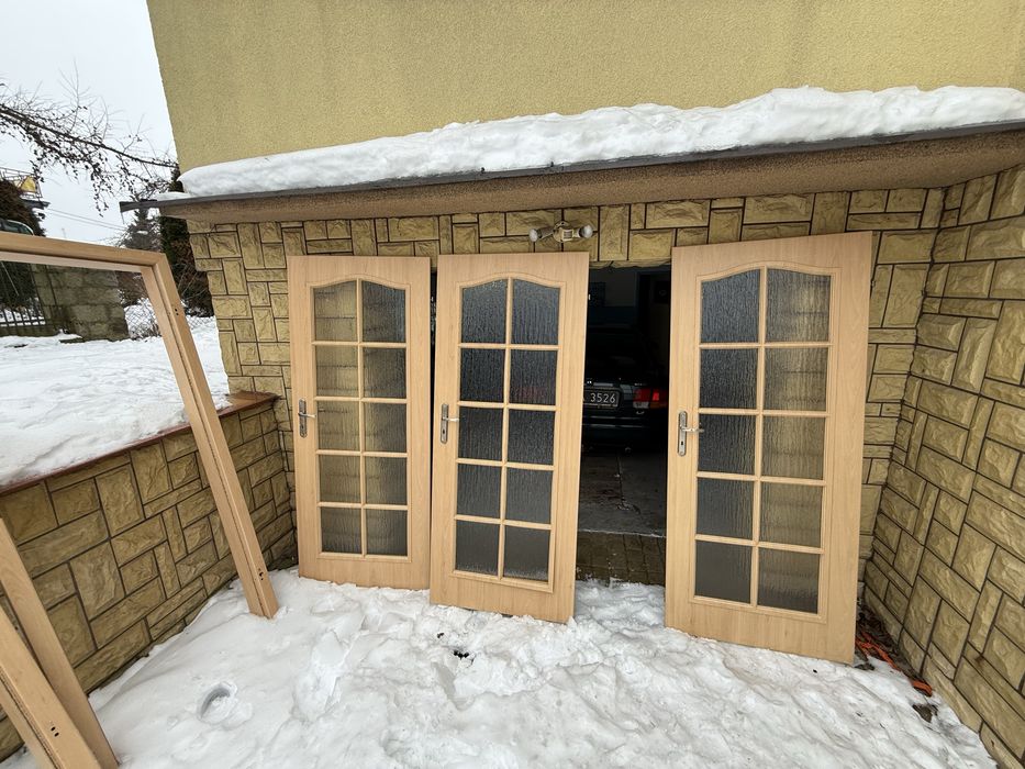 3 pary drzwi 80cm wraz z oscieżnicami