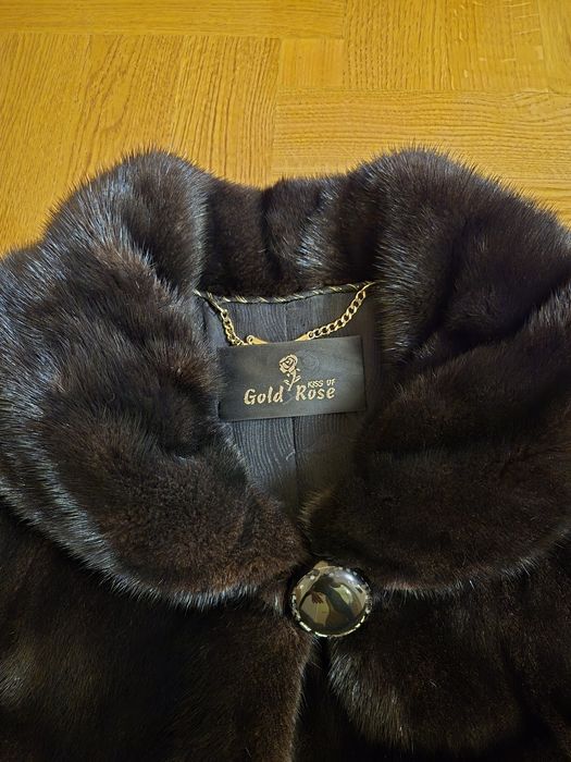 Шуба норкова автоледі (ТРАПЕЦІЯ) 75 см Італія розмір 52