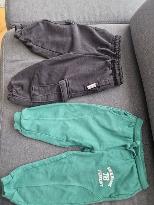 2x spodnie dresowe czarne zara zielone cool club