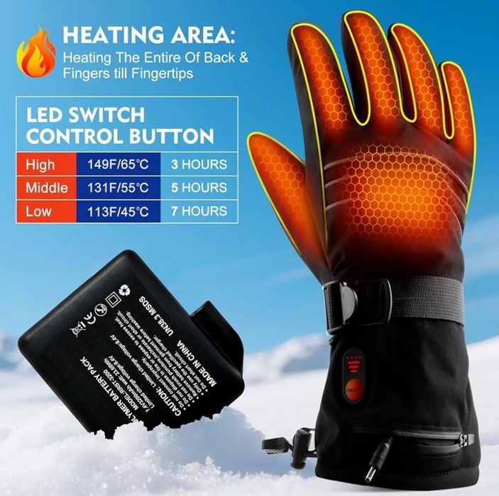 Rękawice Ogrzewane 7.4V 3200mAh – Idealne na Zimę