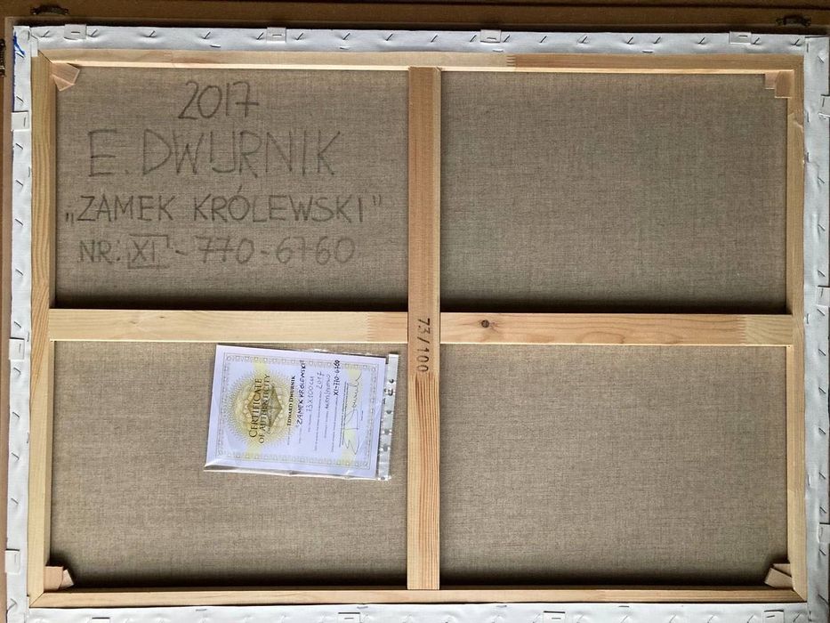 E.  Dwurnik org. Obraz Zamek Królewski 2017 wymiary b. Ramy 73/100 cm