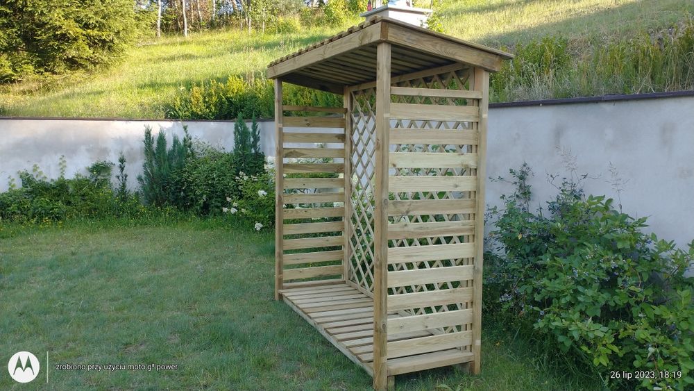 Wiata , drewutnia,stojak na drewno opałowe,