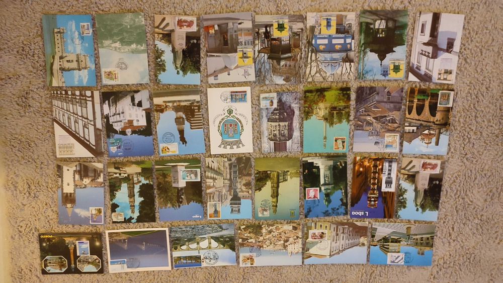 90 postais com selo e carimbo 1º dia - Cidades e Localidades