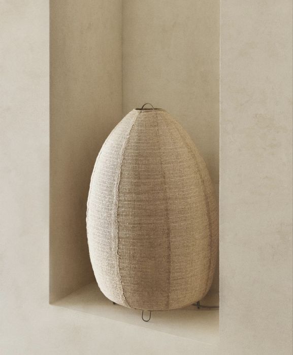 Candeeiro De Mesa Oval Linho Zara Home NOVO