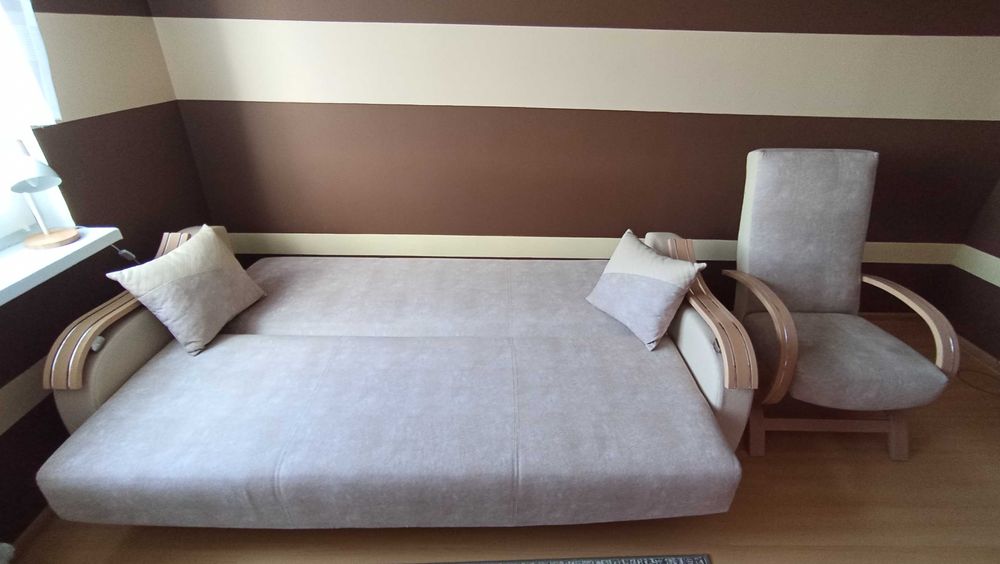 Wersalka z funkcją spania i fotelem