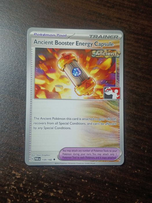 ancient booster energy capsule pokemon tcg card Amazon.com: Pokemon - Ancient Booster Energy Capsule 159/182 - Paradox Rift  - Reverse Foil main image 1