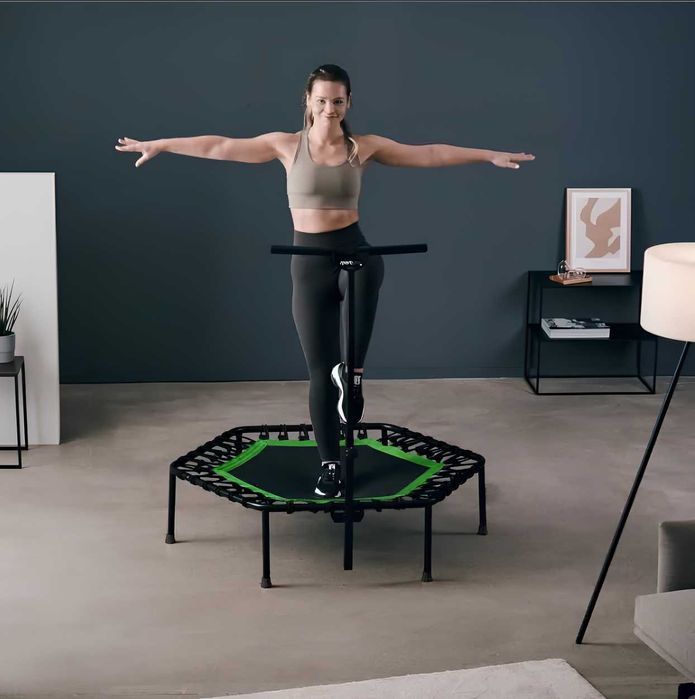 Профессиональный батут для фитнеса с ручкой шестиугольный neo sport