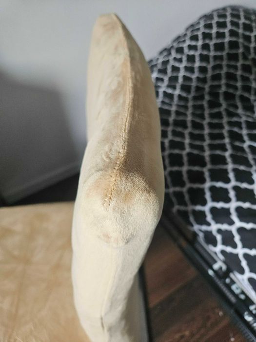 Pokrowce na krzesła miękkie welurowe beżowe 4 sztuki komplet