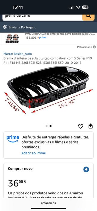 Grelha dianteira carro