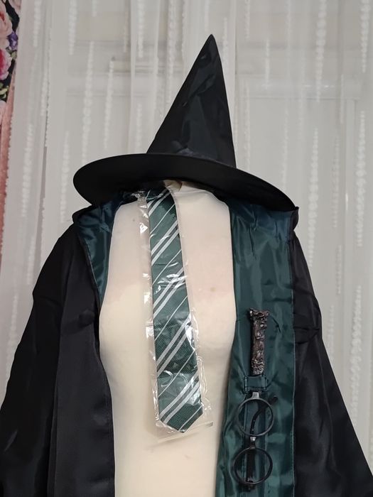 Strój przebranie czarodziej Harry Potter Slytherin 5 części rozmiar L