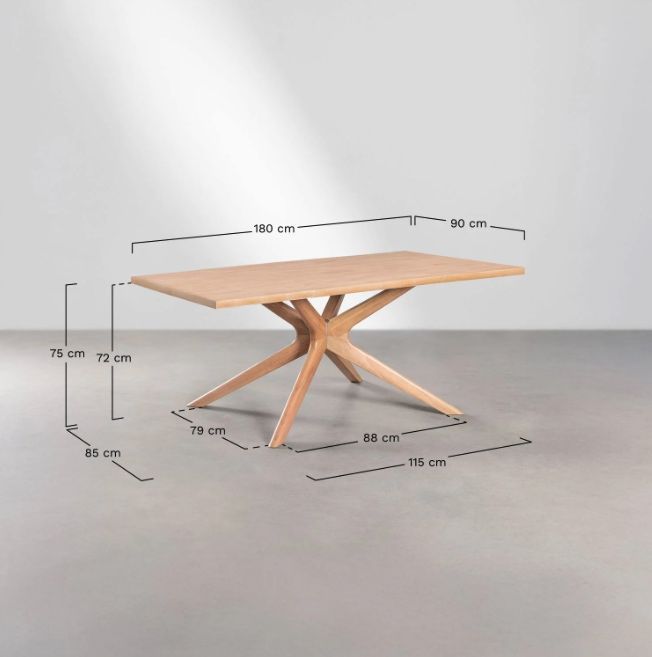 Mesa de jantar retangular Arnaiz (180×90 cm), SKLUM, madeira