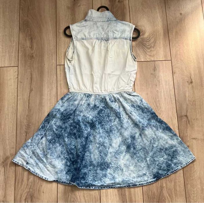 Modny, stylowy komplet jeansowych sukni XS/M Link/Bershka, 100%bawełna